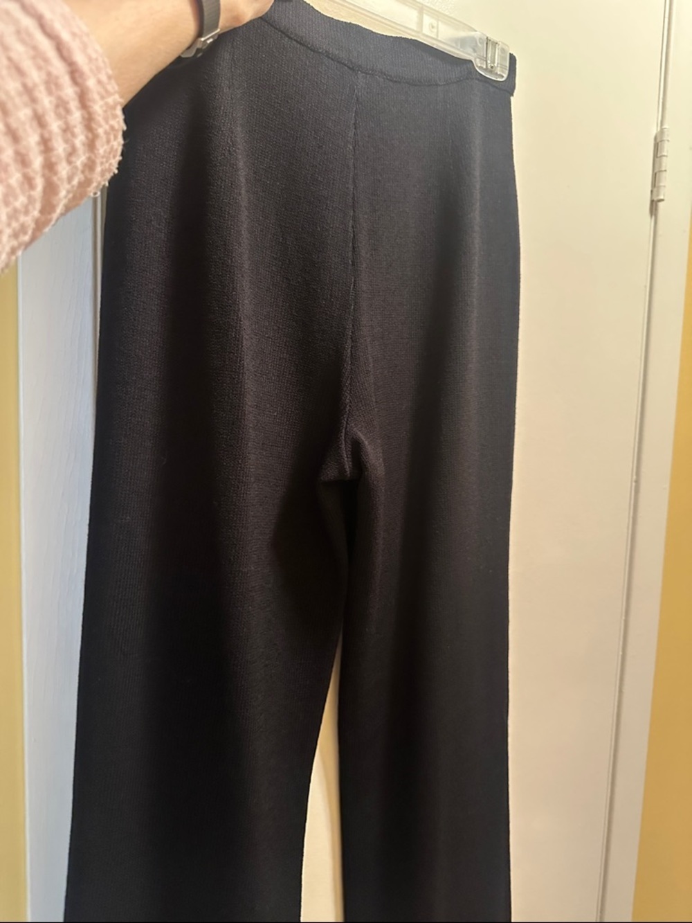 St. John Evening Black Wide-Leg Knit Pants Elegant - Picture 14 of 14